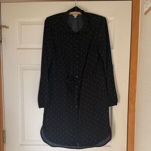 a new day Black Long Sleeve Dress with White Dots